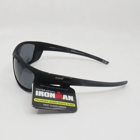 Polarized Foster Grant Ironman Zeal New Black/Gray Sunglasses with pouch - Picture 4 of 6